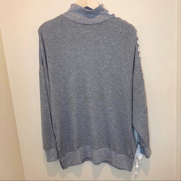 Free People movement grey waffle knit turtle neck - Picture 3 of 9